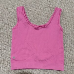 Athleta Girl Pink Ribbed Tank Top